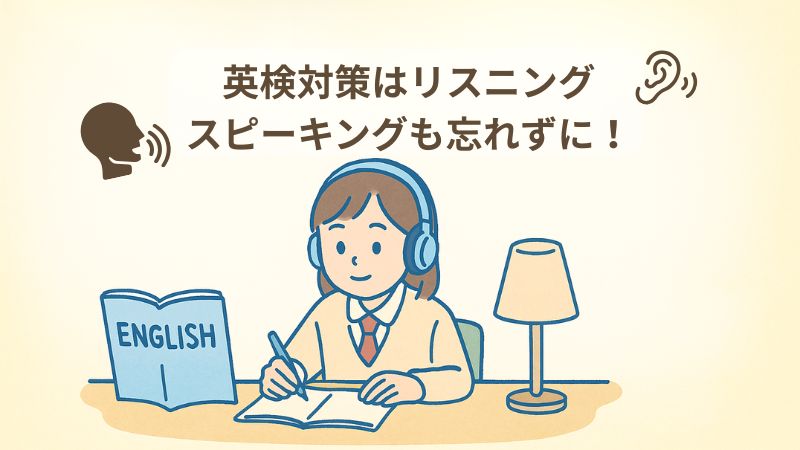 英検対策はリスニング
スピーキングも忘れずに！