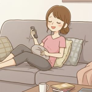 ソファーでくつろぐみずえ